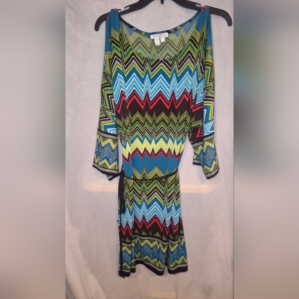 London Times Womens Multicolor Shealth Dress Size 6 With Waist Tie